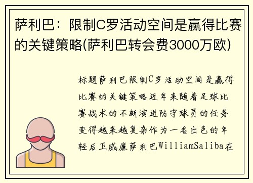 萨利巴：限制C罗活动空间是赢得比赛的关键策略(萨利巴转会费3000万欧)
